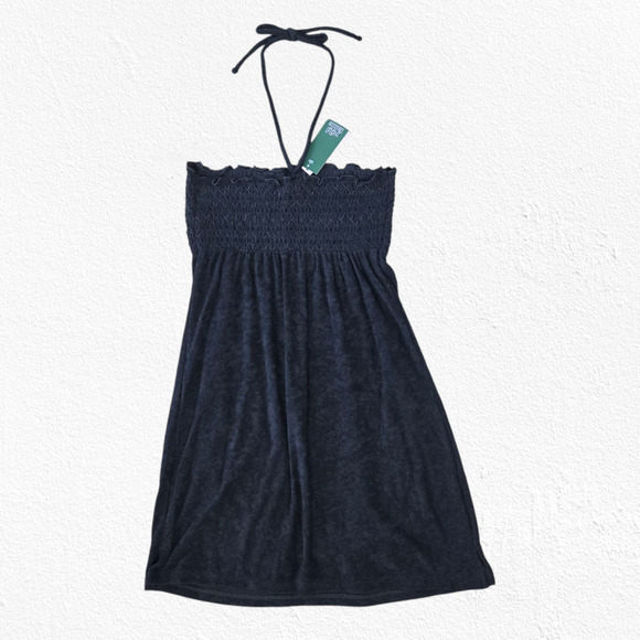 Wild Fable Black Terry Cloth Halter Mini Dress Summer Beach Cover-Up Size XS - Picture 9 of 9